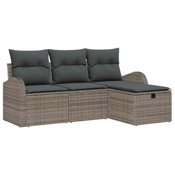 Lounge-soffor - MAISON EXCLUSIVE - 4-delat soffset - Modulerbart - Väderbeständigt - Inbyggd förvaring Grå