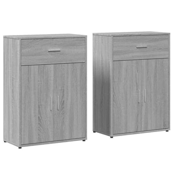 Maison Exclusive - Bufféer 2 st sonoma grå 60x30x84 cm ingenjörsträ