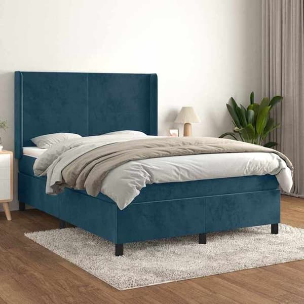 Maison Exclusive - Lautasänky ja tummansininen patja 140x190cm Sametti