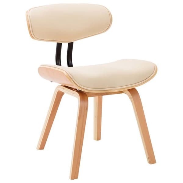 Maison Exclusive - Matstolar set om 6 krämfärgad böjd trä och konstläder Grädde + brun