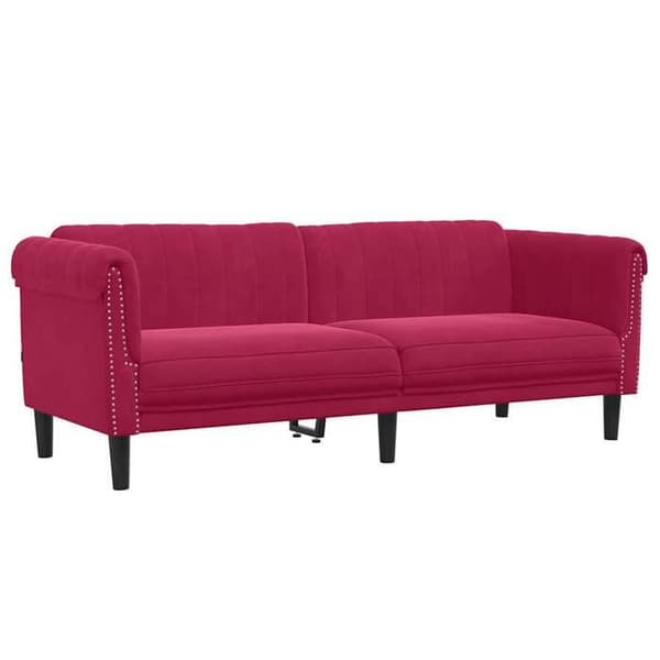 Maison Exclusive - Soffa 3-sits röd vinröd sammet