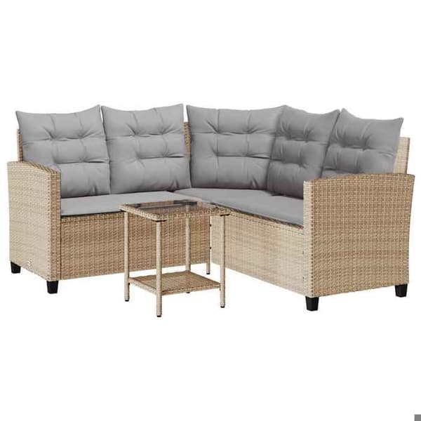 Maison Exclusive - Have sofa med bord og puder i L-form beige