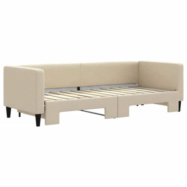 Maison Exclusive - Sovesofa med udtræk uden madras creme 80x200 cm