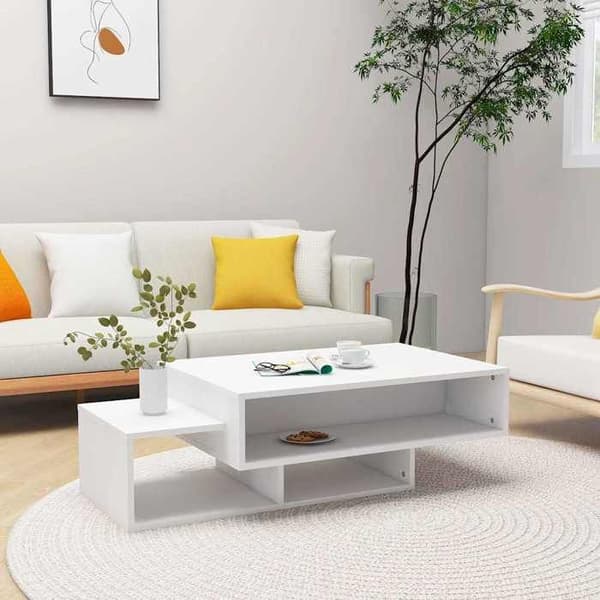 Bord - EKSKLUSIV HUS - 105 x 55 x 32 cm - Hvid - Ingeniørtræ - 3 rum Vit