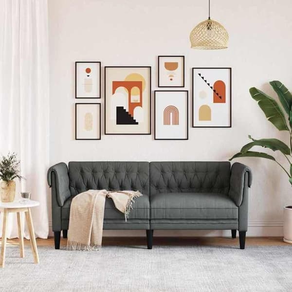 Maison Exclusive - Tummanharmaa sohva 182,5 x 74,5 x 74,5 cm Polyesteri