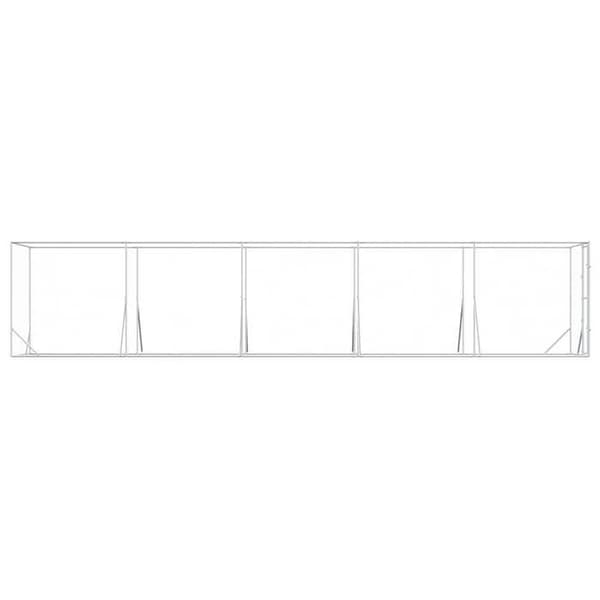 Maison Exclusive - Utomhus hundbur silver 2x10x2 m galvaniserat stål silver-