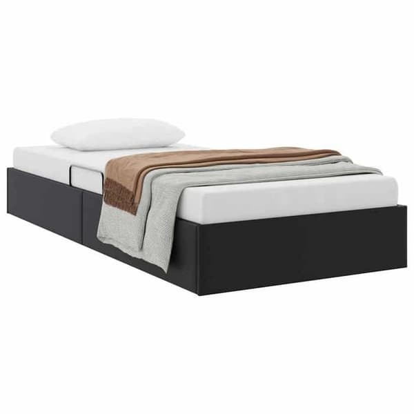 Maison Exclusive - Opbevaringsseng med sort opbevaring 100 x 190 cm Kunstlæder Svart