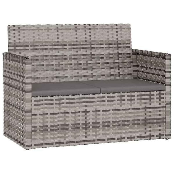 Maison Exclusive - Utomhusmöbler 4 delar med kuddar Flätad resin Grå