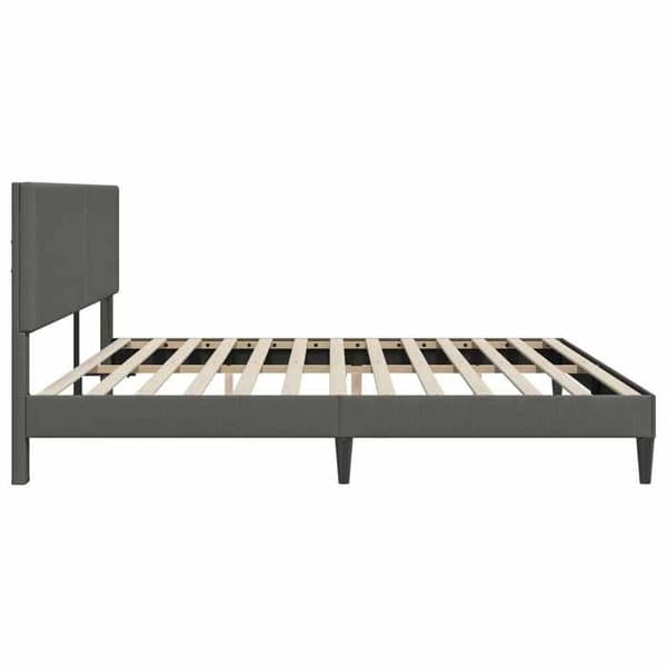Maison Exclusive - Sängram Mörkgrå 200 x 200 cm Tyg i ribbad sammet
