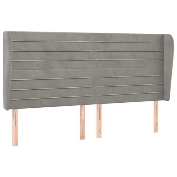 Maison Exclusive - Pääty, jossa korvat, Vaaleanharmaa 163x23x118/128 cm Sametti ljusgrått