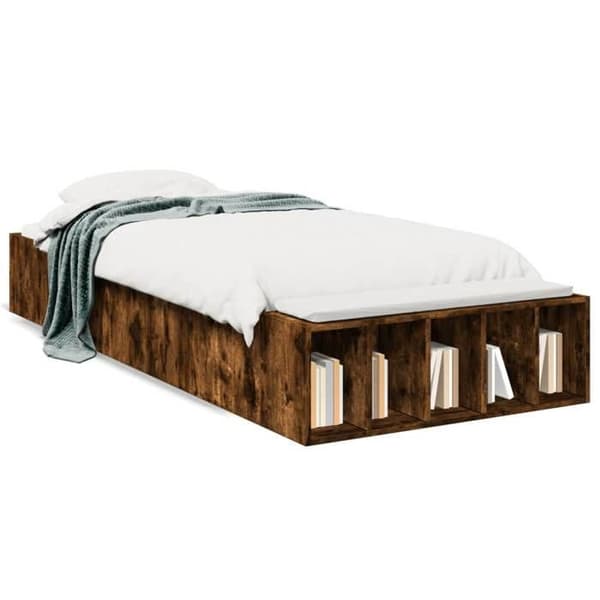 Maison Exclusive - Sengestel uden madras i røgfyldt eg 100x200 cm