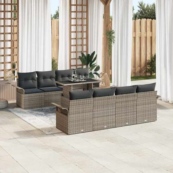Maison Exclusive - 9 stk. have-sofa sæt i grå polyrotin