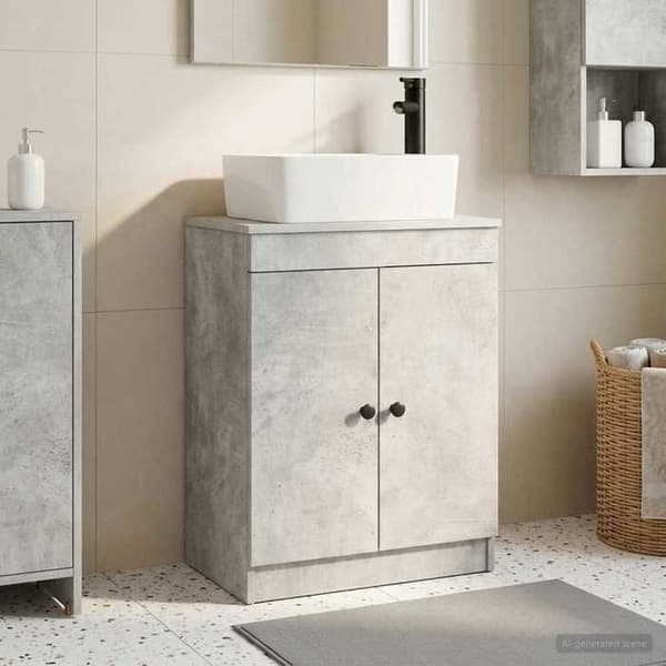Maison Exclusive - Badeværelsesmøbel med vask Grå beton 54 x 35 x 83 cm