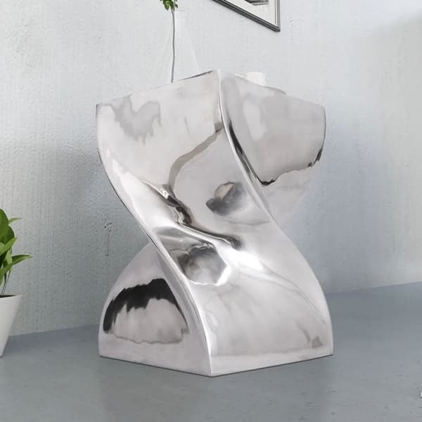 Maison Exclusive - Sidobord / Snurrig pall i aluminium i silverfärg