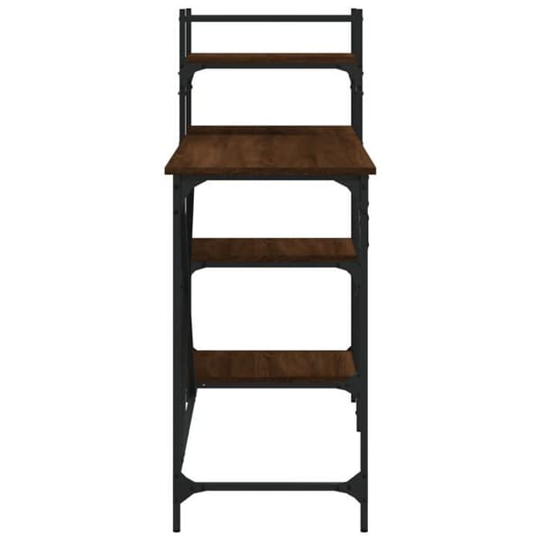 Maison Exclusive - Computerbord med hylder i brunt egetræ 120x47x109 cm Brun ek