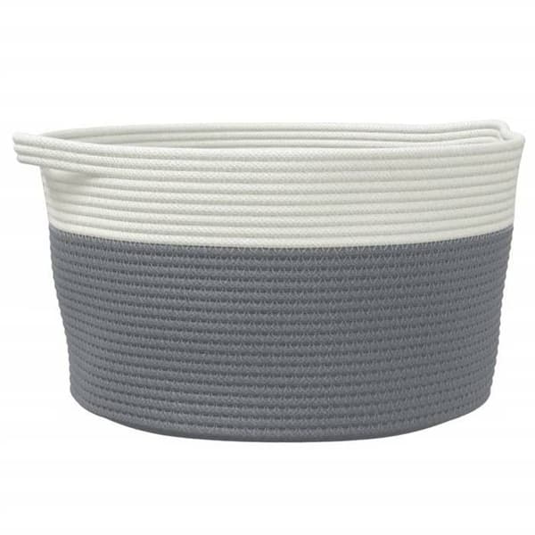 Maison Exclusive - Grå och vit förvaringskorg Ø40x25 cm i bomull