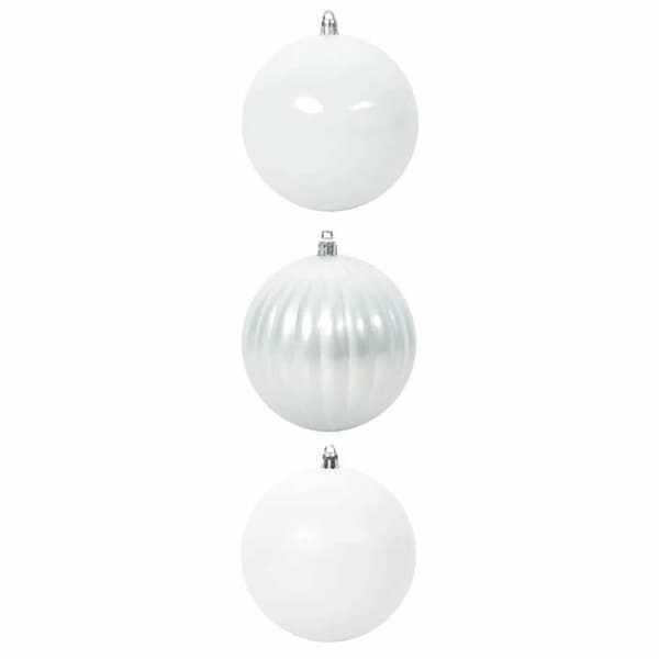 Maison Exclusive - Set med XXL Julkulor 3 st Vit Diam. 25 cm Plast Vit