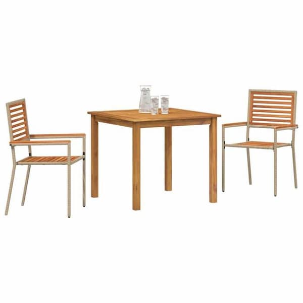 Maison Exclusive - Sæt af 3 pc. spisebord til haven Beige beige