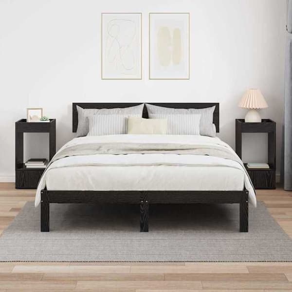 Maison Exclusive - Sidebord 2 dele Sort eg 30 x 30 x 56 cm