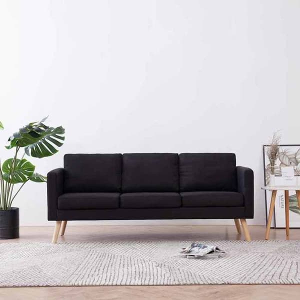 Maison Exclusive - Soffa 3-sits Svart Tyg Svart