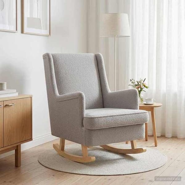 Maison Exclusive - Vaaleanharmaa keinutuoli 62 x 80 x 85 cm Bouclé