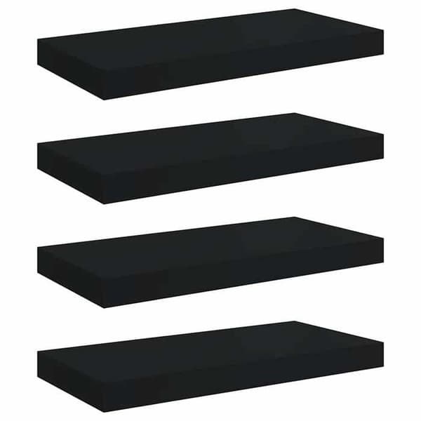 Maison Exclusive - Flydende væghylder 4 stk sort 50x23,5x3,8 cm MDF