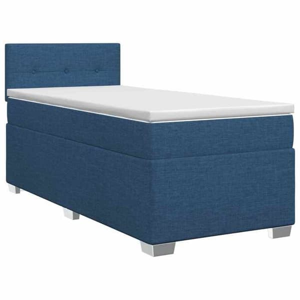 Maison Exclusive - Boxspring seng med madras Blå 90 x 200 cm Stof Blå