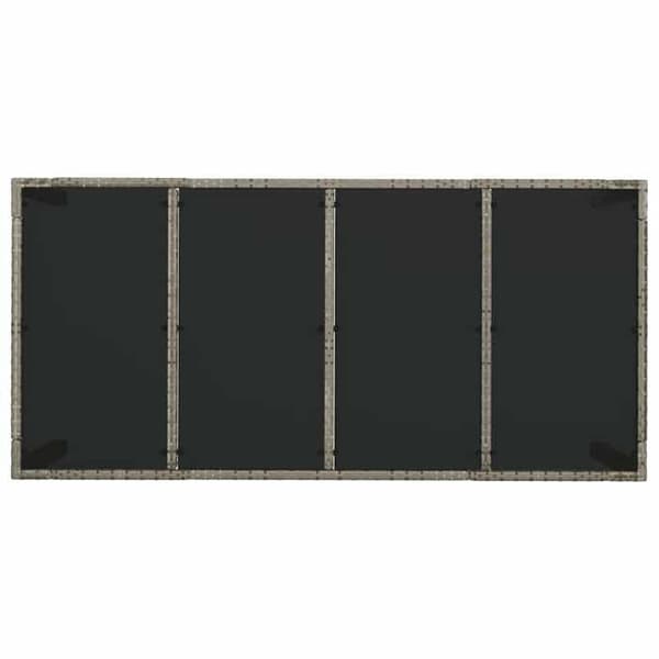Maison Exclusive - Trädgårdsbord med grått glas ovan 190x90x75cm Flätad resin grå