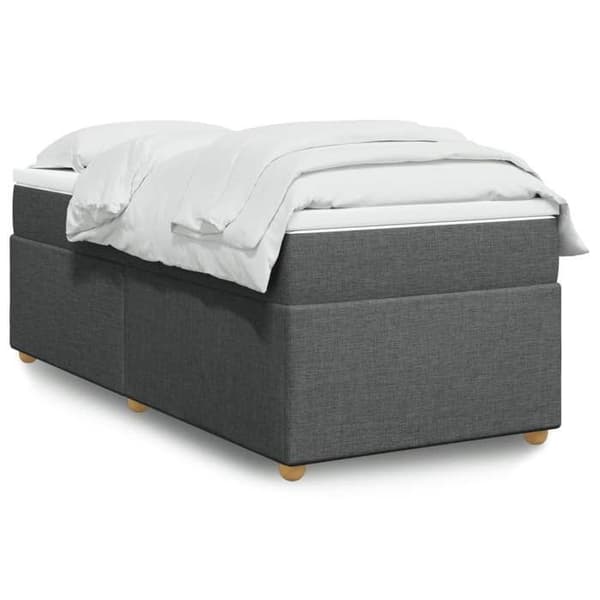 Maison Exclusive - Sänkyperä ja tummanharmaa patja 90x190 cm Kangas