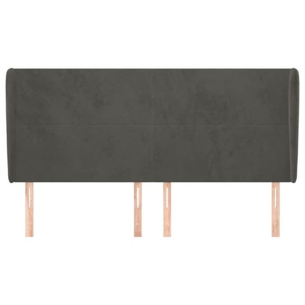 Maison Exclusive - Päätylevy korvilla Tummanharmaa 183x23x118/128 cm Sametti