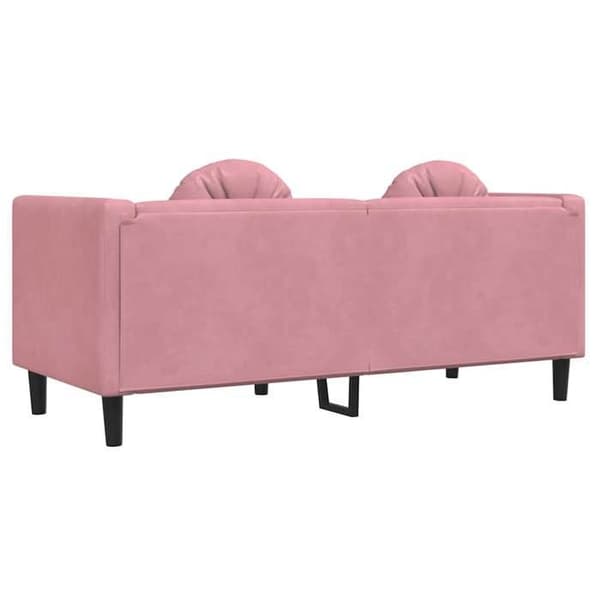 Maison Exclusive - Soffa med kuddar 2 platser rosa sammet Ros