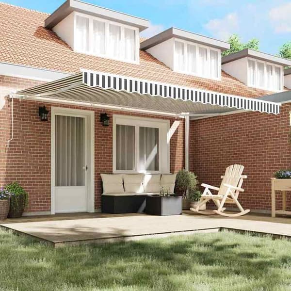 Maison Exclusive - Automatisk infällbar markis antracit och vit 450x300 cm