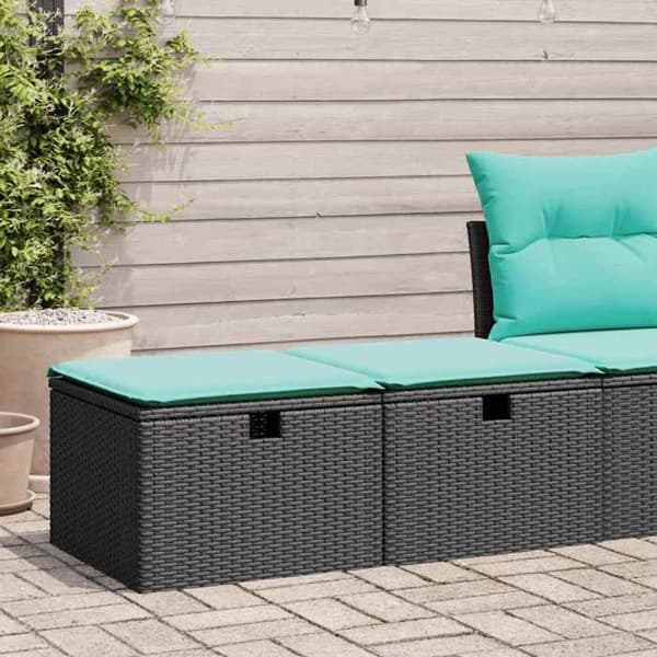 Maison Exclusive - Have møbler med puder 2 stk sort flettet hartræ