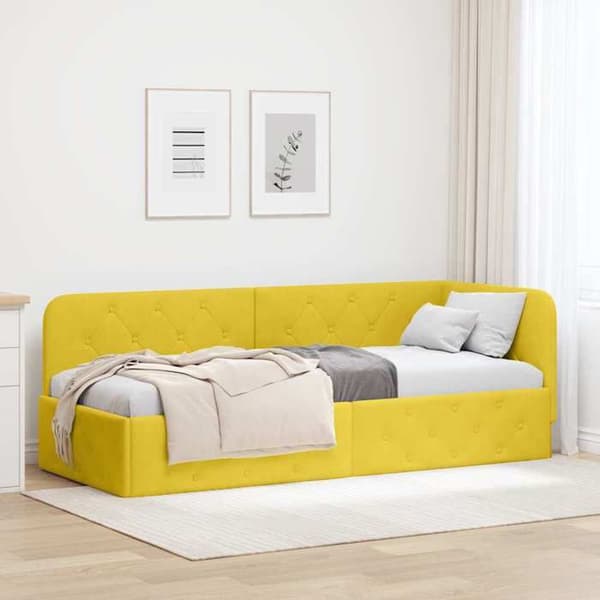 Maison Exclusive - Gul Vinkel Sengramme 80 x 200 cm Velour