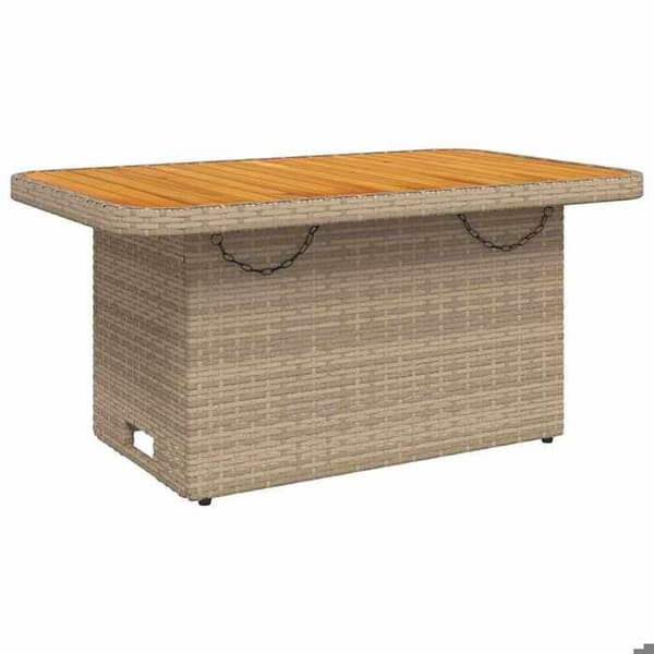 Maison Exclusive - Puutarhakalusteryhmä ja 2 kpl beige polyrottinkityynyä
