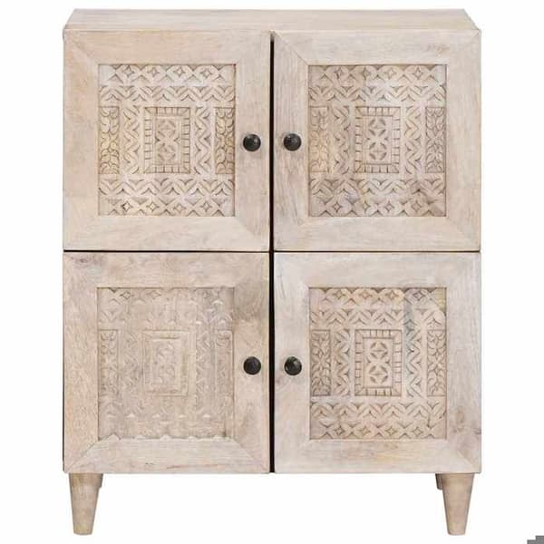 Maison Exclusive - Buffé Vit 60 x 33 x 75 cm Massivt mangoträd Vit