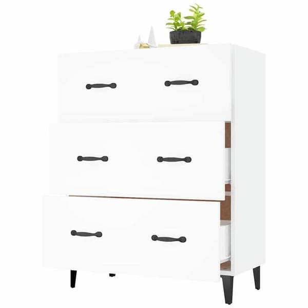 Maison Exclusive - Vit buffé 69,5x34x90 cm ingenjörsträ Vit