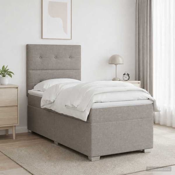 Maison Exclusive - Boxspring säng med madrass Taupe 100 x 200 cm Tyg Mol