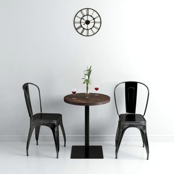 Maison Exclusive - Bistrobord MDF och stål Rund 60 x 75 cm Mörk ask