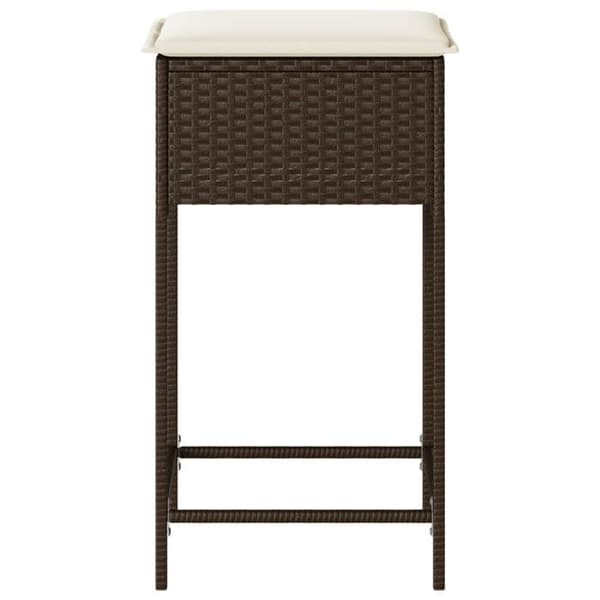 Maison Exclusive - Barstolar trädgård kuddar set om 2 brun flätad resin