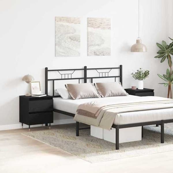 Maison Exclusive - Natbord 2 stk Sort eg 40 x 35 x 50 cm