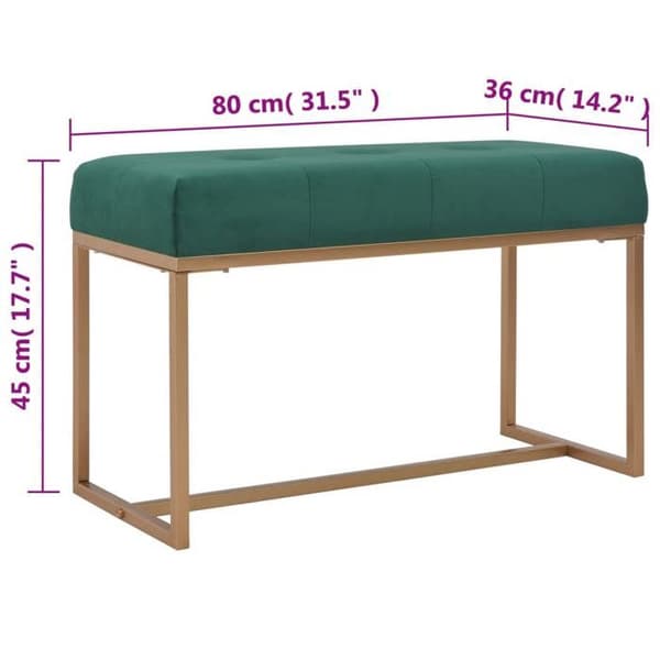 Maison Exclusive - Bænk 80 cm Grøn Velour grön