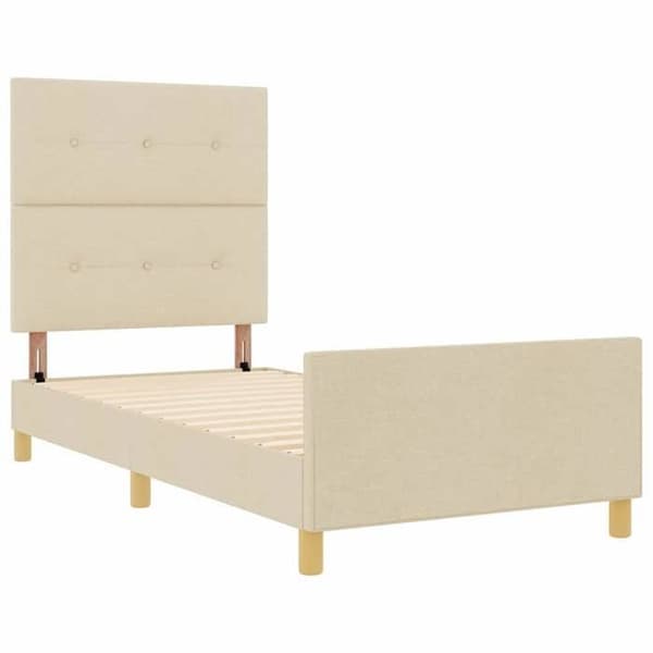 Maison Exclusive - Sengestel med hovedgærde Creme 100 x 200 cm stof