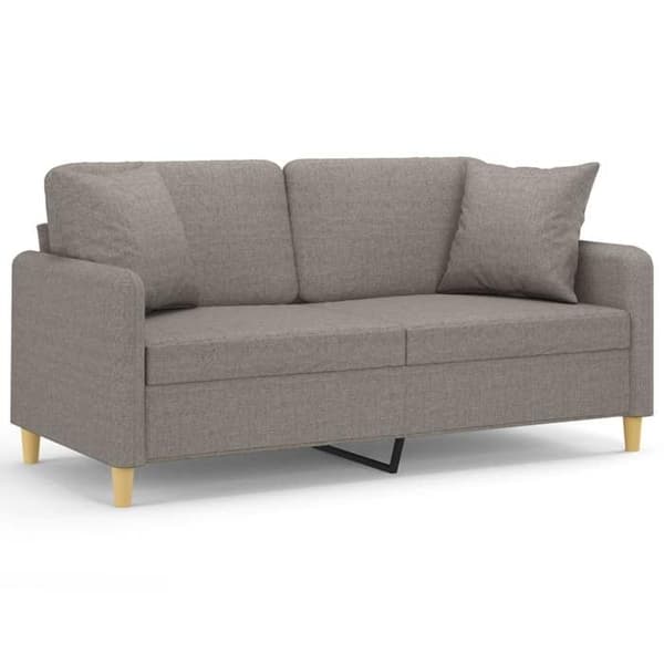 Soffa 2 platser - Maison Exclusive - taupe tyg - robust metallram - kuddar ingår Mol