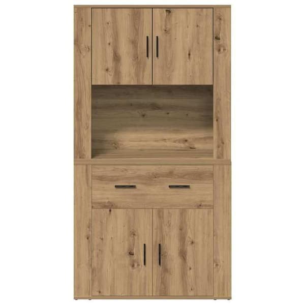 Maison Exclusive - Hög skänk i hantverksmässig ek 80 x 33 x 150 cm Ej specificerat