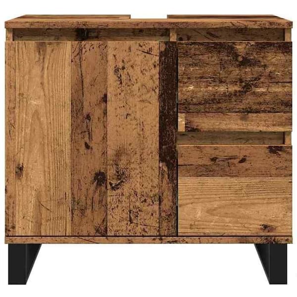 Maison Exclusive - Badrumsspegelskåp i gammalt trä 65x33x60 cm