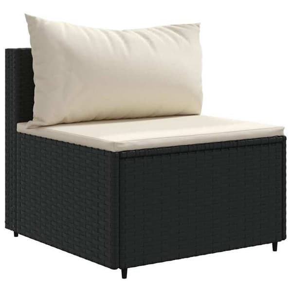 Maison Exclusive - Trädgårdsmöbler 6 delar med svarta kuddar i flätad resin