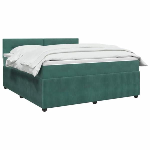 Maison Exclusive - Boxspring säng med mörkgrön madrass 180 x 200 cm Sammet Mörkgrön