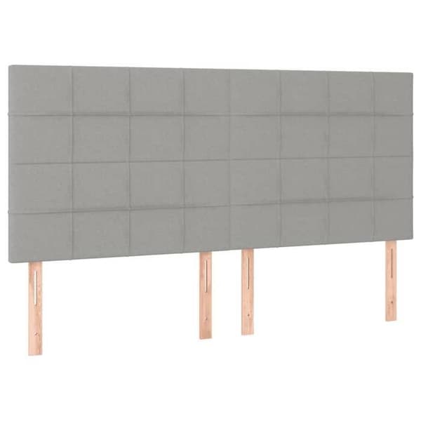 Maison Exclusive - Sängbotten med lameller och grått madrass 180x200cm Tyg