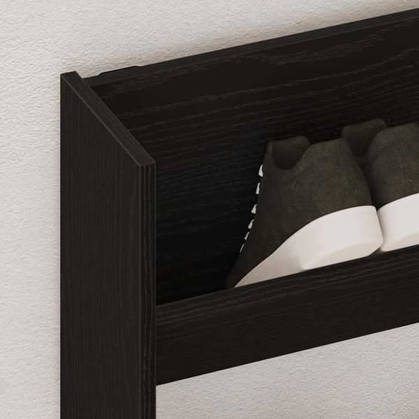 Skoopbevaring - EKSKLUSIV HUS - 80 x 18 x 90 cm - Sort - Ingeniørtræ - Væghængt pladsbesparende